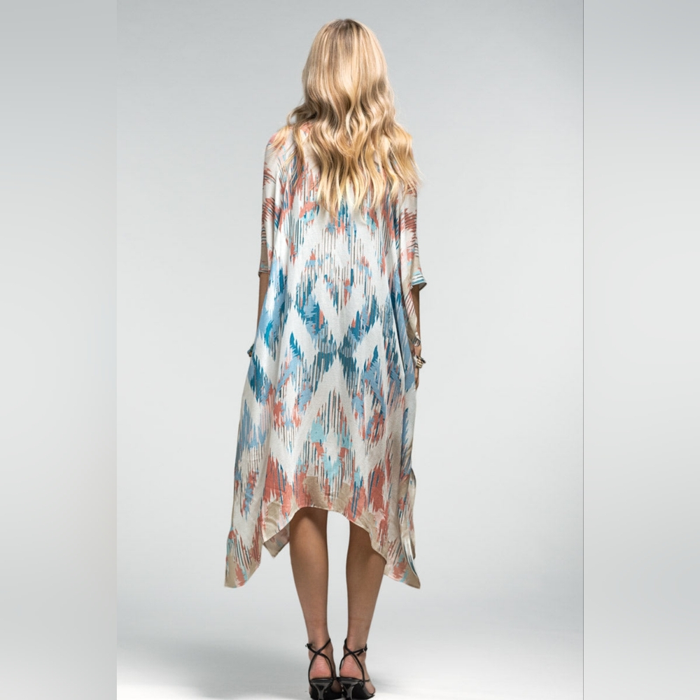 Artistic Southwest Diamond Patterned Kimono - Lightweight Silky Material - Picture 5 of 5